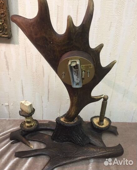 Германия часы антик/ винтаж рога