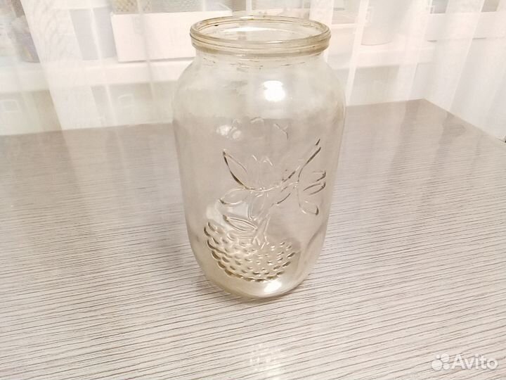 Банка с рисунком стеклянная 1,5литр