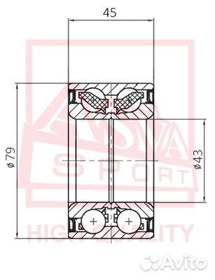Подшипник ступичный задний (43X79X45)