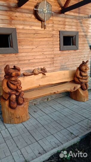 Волк. Медведь фигуры из дерева