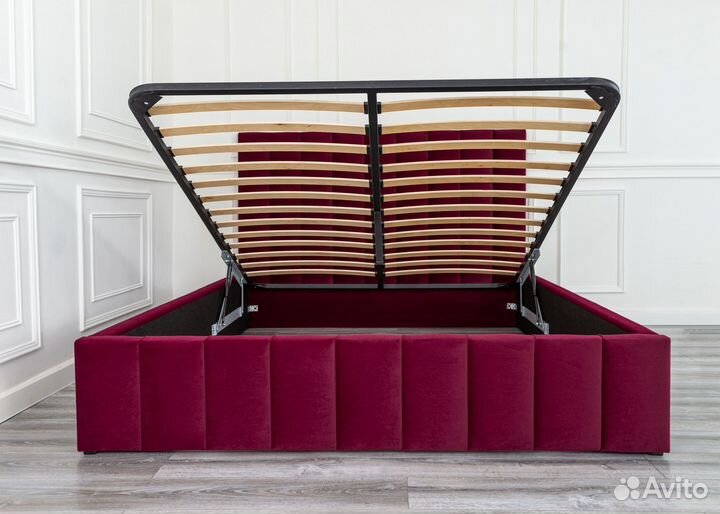 Кровать с подъемным механизмом 160х200 бордо