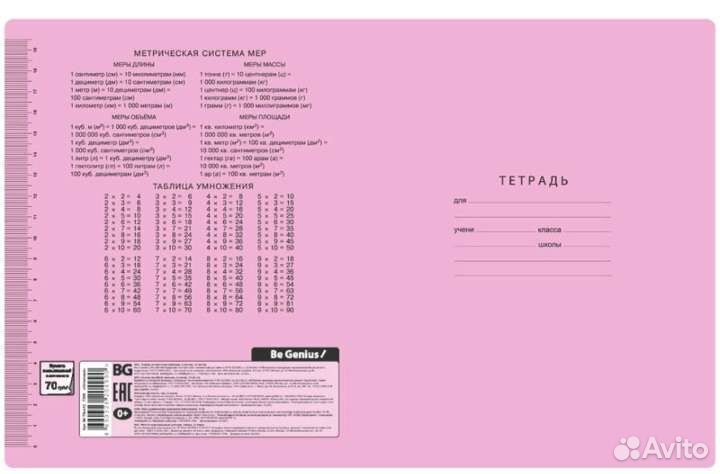 Тетрадь школьная линейка BG 