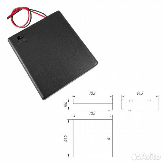 1 шт Батарейный отсек BH640 AA 4x1 с переключателе