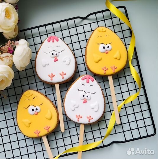 Пряники на Пасху. Украшения на куличи