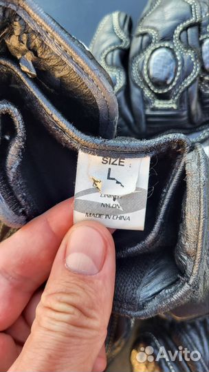 Мотоперчатки кожаные