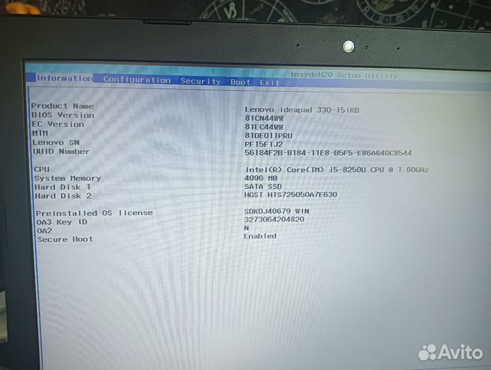 Ноутбук lenovo ideapad 330 15 ikb