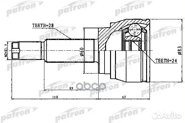 Шрус наружный 4130009214 PCV1754 patron