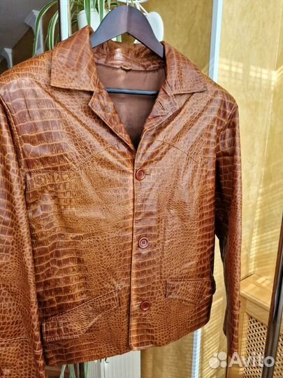 Кожаный пиджак мужской 50