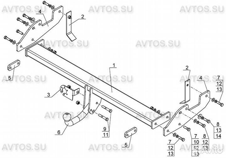 Фаркоп toyota hilux (2005) (AvtoS TY 36)