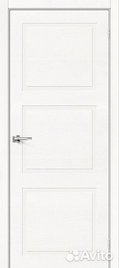 Межкомнатная дверь неоклассик-16.H, глухая, Whitey