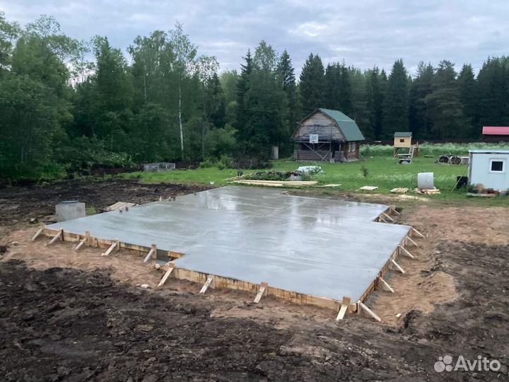 Фундамент отмостка бетонные работы Ремонт