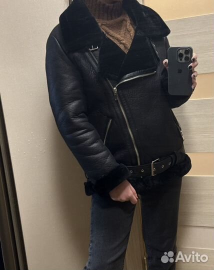 Дубленка женская оверсайз осень/весна