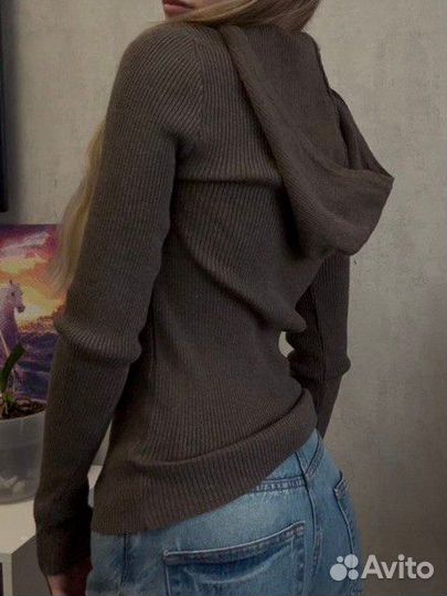 Вязаный худи с капюшоном