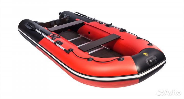 Надувная лодка пвх, Ривьера Компакт 3600 ск Комби, красный/черный 4603725300675
