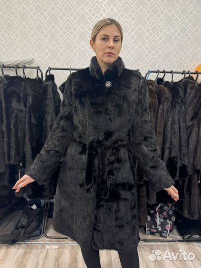 Шуба норковая без капюшона 46