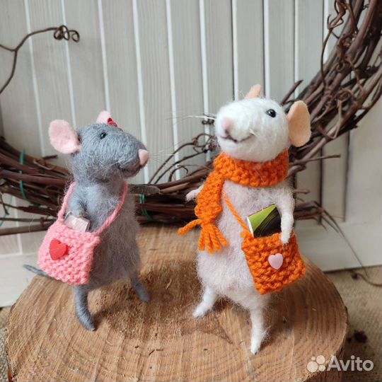 Валяные мышки ручной работы