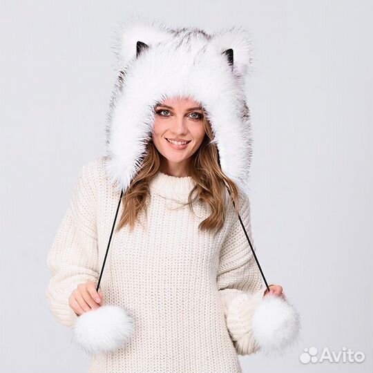 Меховая волкошапка, зверошапка Песец