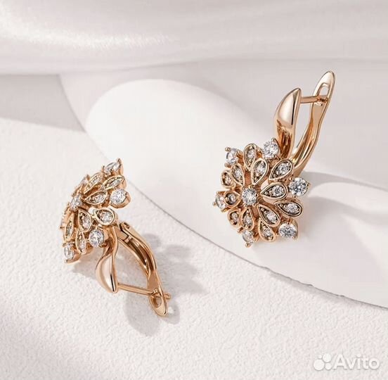 Роскошные серьги золото 585 RG