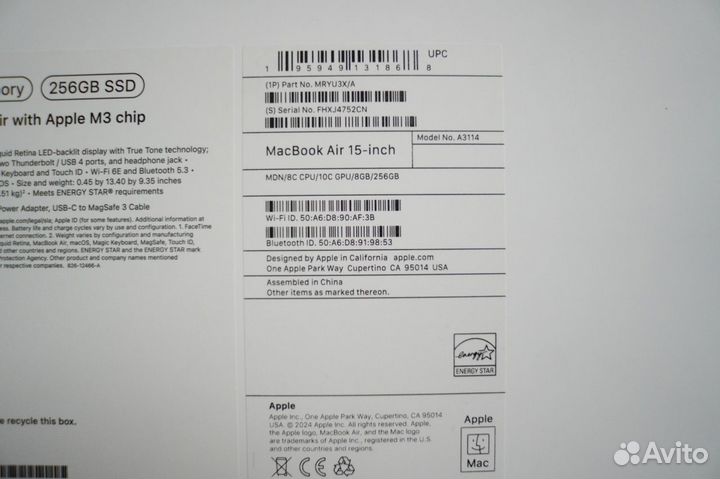 Macbook Air 15 m3 8/256 midnight