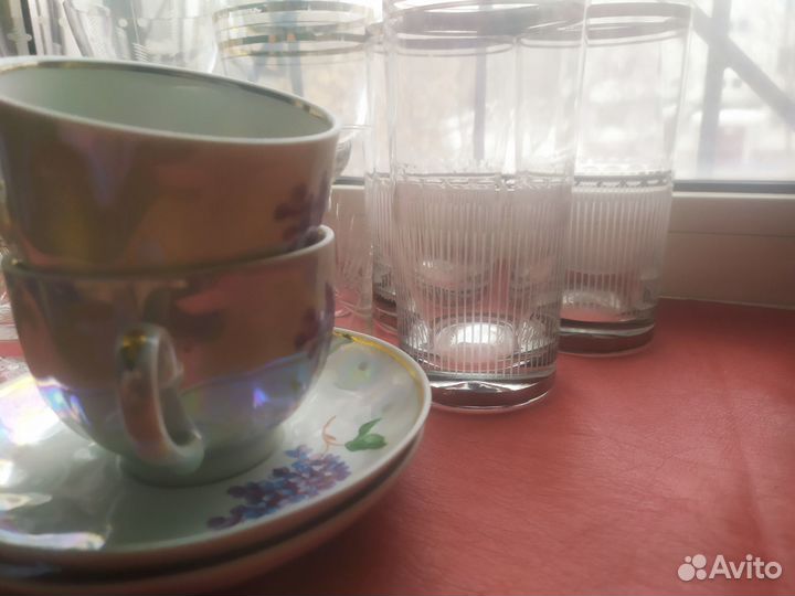 Посуда для добора СССР Чашки фужеры стаканы ваза