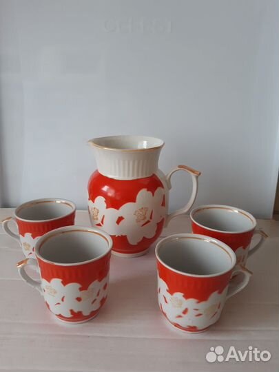 Кувшин - молочник и 4 кружки СССР