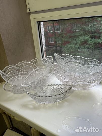 Ваза для фруктов хрусталь