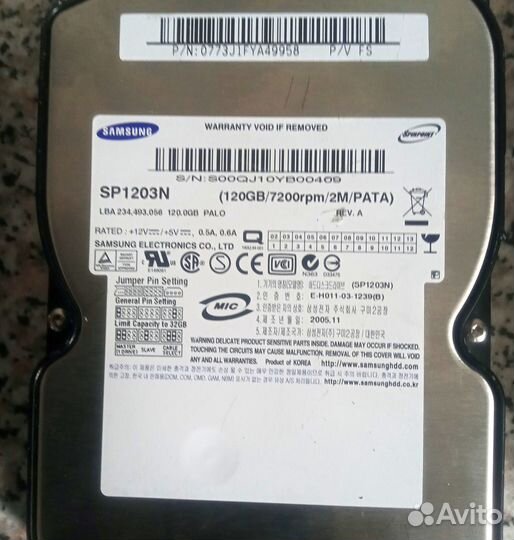 Жесткие диски 120gb IDE