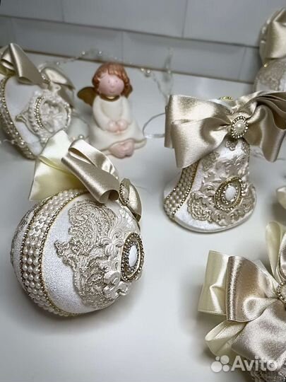 Набор бархатных шаров на елку