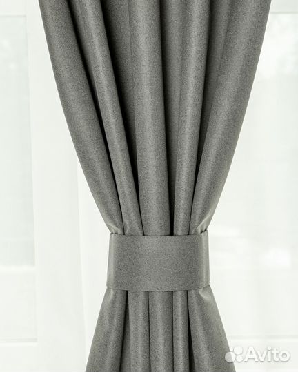 Шторы 100 блэкаут массимо пепельный пошив