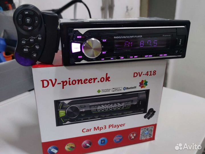 Магнитола DV-Pioneer.ok DV418, пульт на руль