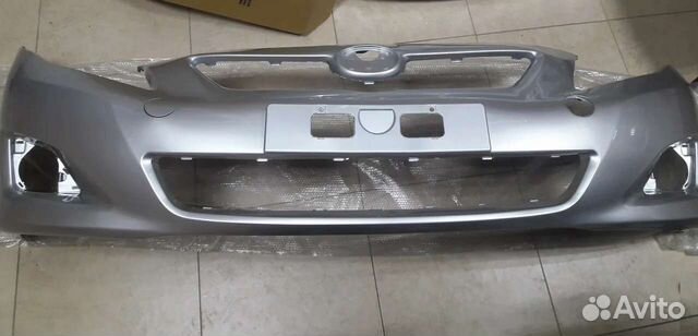 Передний бампер Toyota Corolla E 150 серебристый