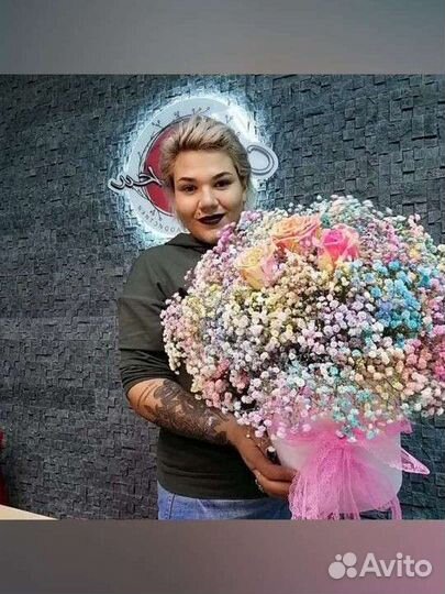 Коробки с цветной гипсофилы