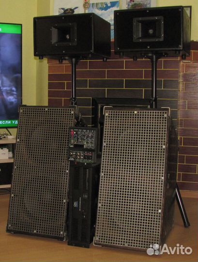 Колонки F.Audio 2100W Рупоры Усилок Микшер Стойки