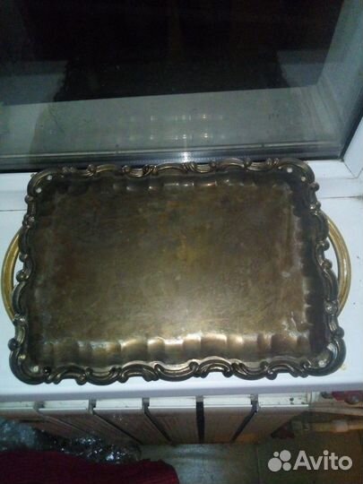 Поднос мельхиоровый-винтаж 80-х
