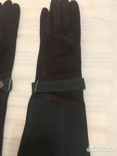 Перчатки длинные натуральная замша