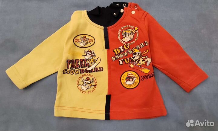 Кофта футболка с длинным рук для мальчика 80 86 см