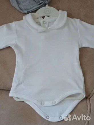 Вязаный хлопковый костюм для новорождённого