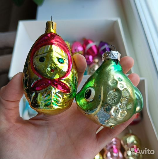 Елочные игрушки ГДР СССР пакетом