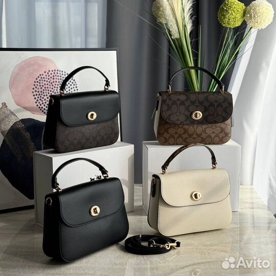 Сумка Coach натуральная кожа+канва