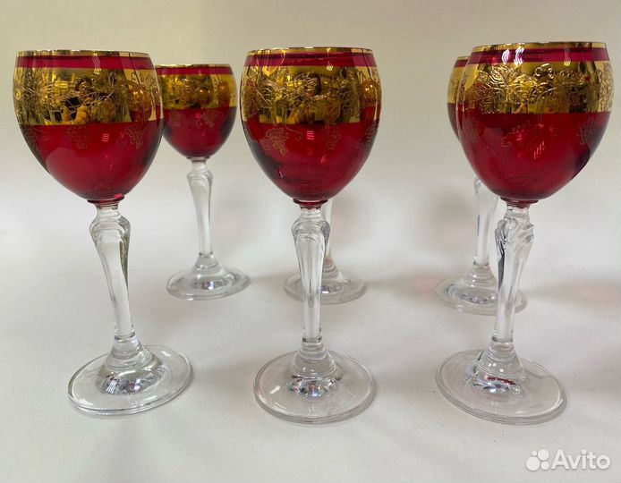 Набор 6шт рюмок богемского стекла Bohemia