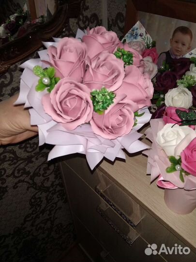Букет из мыльных роз
