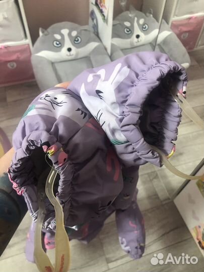 Комбинезон демисезонный 98 + шапка + варежки