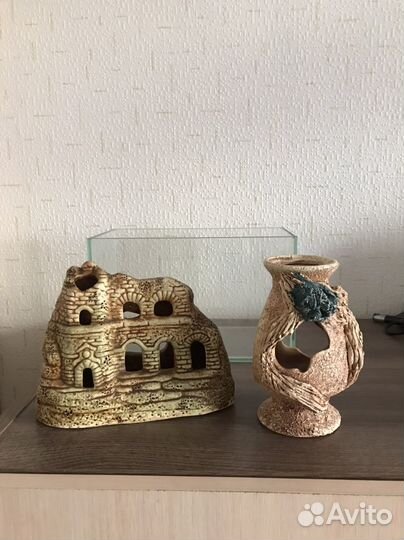 Керамический аксессуар для аквариума, высота 15 см