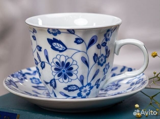 Набор чайный, 2 предмета + кофе. Новый