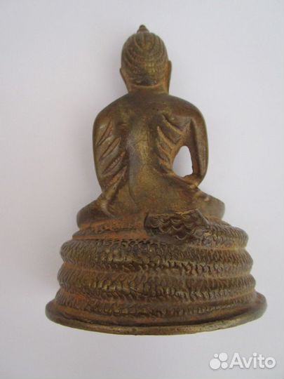 Старинная бронзовая статуэтка Будды. 16см. 19в