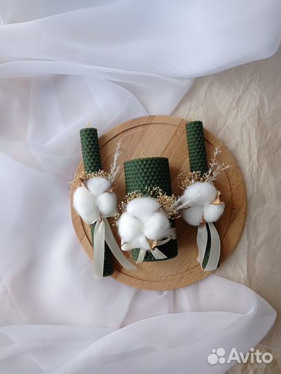 Свечи Семейный очаг из вощины, свадебные свечи