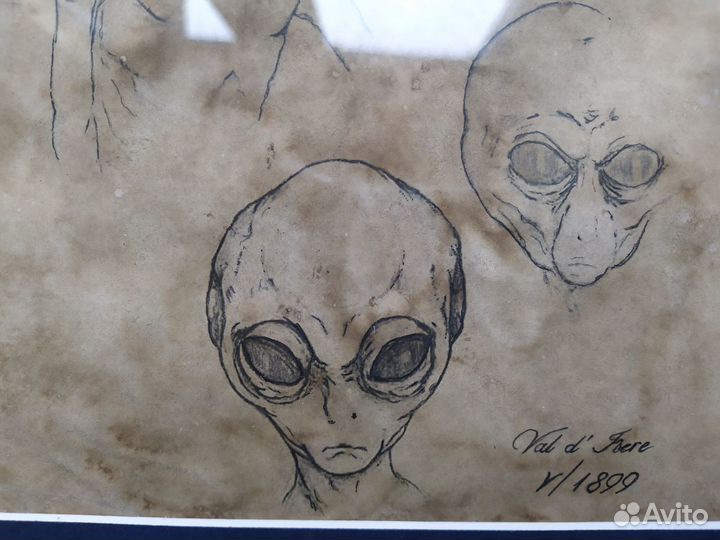 Гравюра пришелец/нло1899 