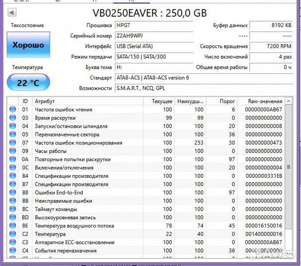 Жесткий диск 250 гб