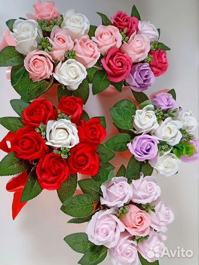 Букеты из мыльных роз