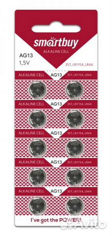 Батарейка Smartbuy часовая AG13 (10)